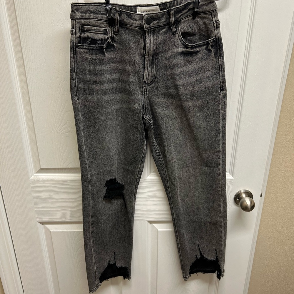 Dear John Black Distressed Women's Cropped Jeans